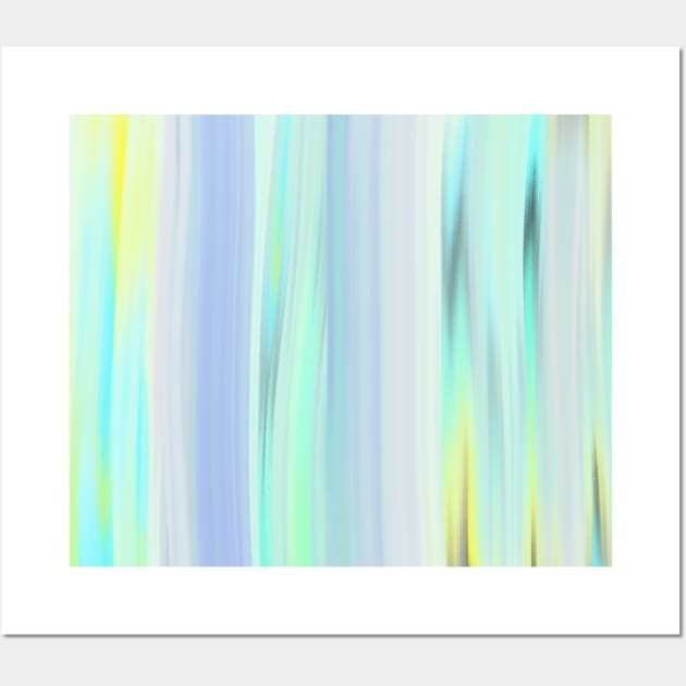 Pastel Green,Blue, and Yellow Acrylic Blended Brushstroke Painting, made by EndlessEmporium Wall Art by EndlessEmporium